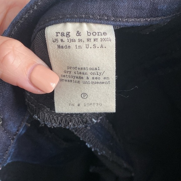 Rag & Bone Womens Jeans | Grey Navy Tuxedo Striped Skinny Size 24 - Picture 13 of 13